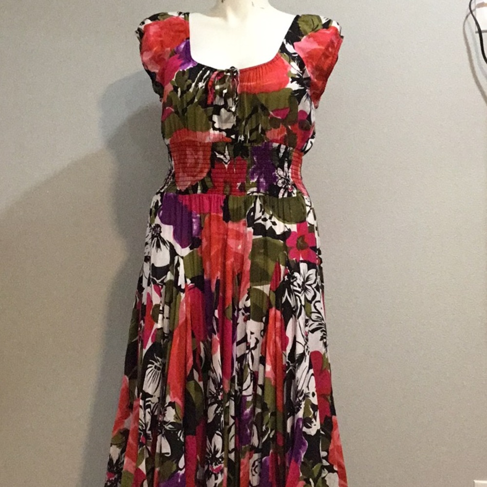 Grace Elements cotton flowered dress. Size XL.